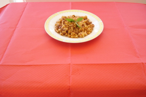 ΧΤΑΠΟΔΙ ΜΕ ΜΑΚΑΡΟΝΑΚΙ ΣΕ LIBO ΤΡΑΠΕΖΟΜΑΝΤΗΛΟ ΚΟΚΚΙΝΟ